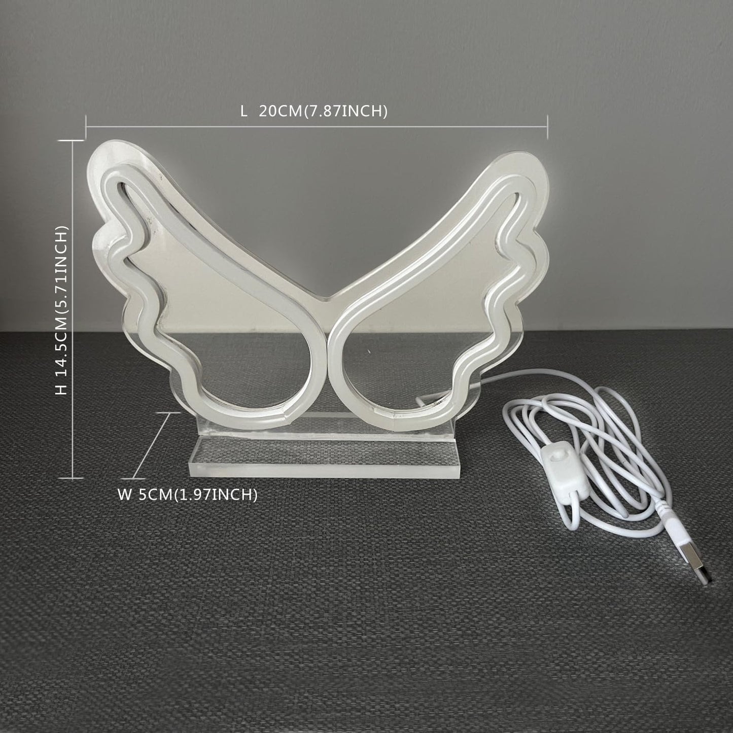 LED Wings Pink Neon Light Sign, USB Power Decorative Standing Light For Birthday Gift Dom Bedroom Party Decoration