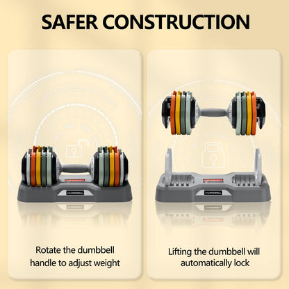 AOTOB 25/55 LBS Adjustable Dumbbell Set, Anti-Slip Fast Adjusting with Turning Handle, Adjustment for Men and Women, Weights Pair for Compact Home Gym Exercise Strength