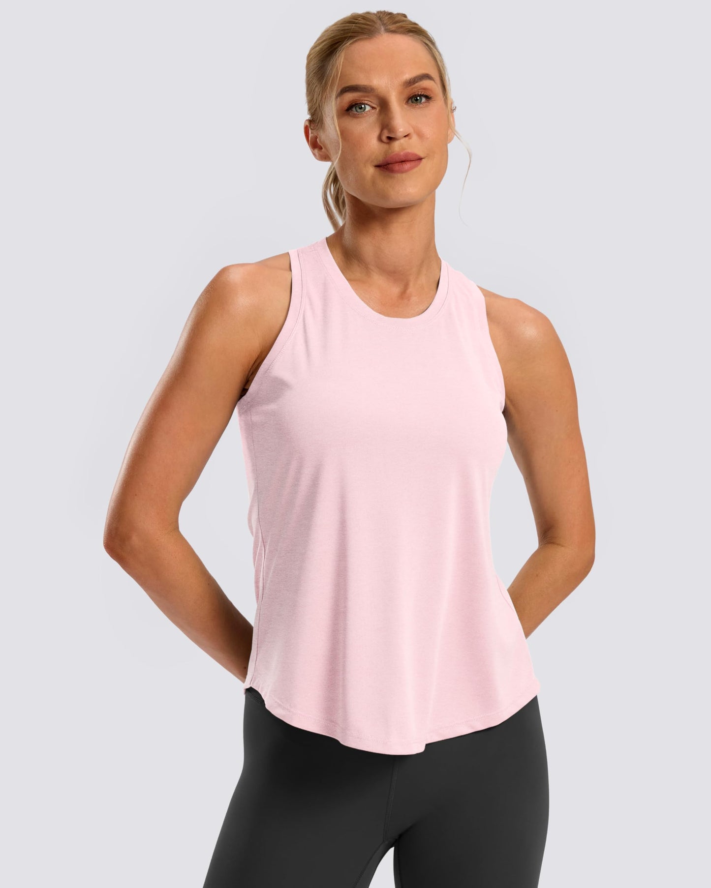G Gradual Women's Workout Tank Tops Racerback Athletic Yoga Tops Loose Fit Sleeveless Running Gym Sports Shirts for Women(Pink,M)