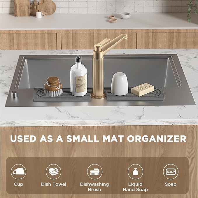 Faucet Mat for Kitchen Sink, Diatomite Stone Drying Sink Protectors, Bathroom