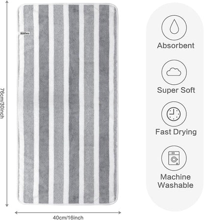 KinHwa Microfiber Hand Towels for Bathroom Soft and Absorbent Face Towels Grey