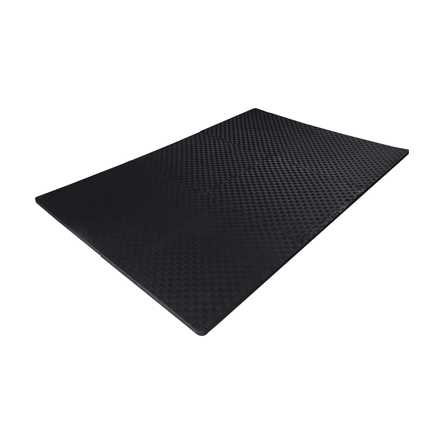 BalanceFrom Puzzle Exercise Mat 1/2" Thick, EVA Interlocking Foam Floor Tiles for Home Gym, Mat for Home Workout Equipment, Floor Padding for Kids, Black, 24 in x 24 in x 1/2 in, 48 Sq Ft - 12 Tiles