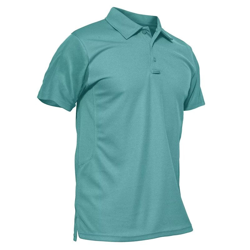 MAGCOMSEN Mens Polo T Shirts Short Sleeve Collared Work Shirt Dry Fit Tennis Top Moisture Wicking Shirt Grey Green M