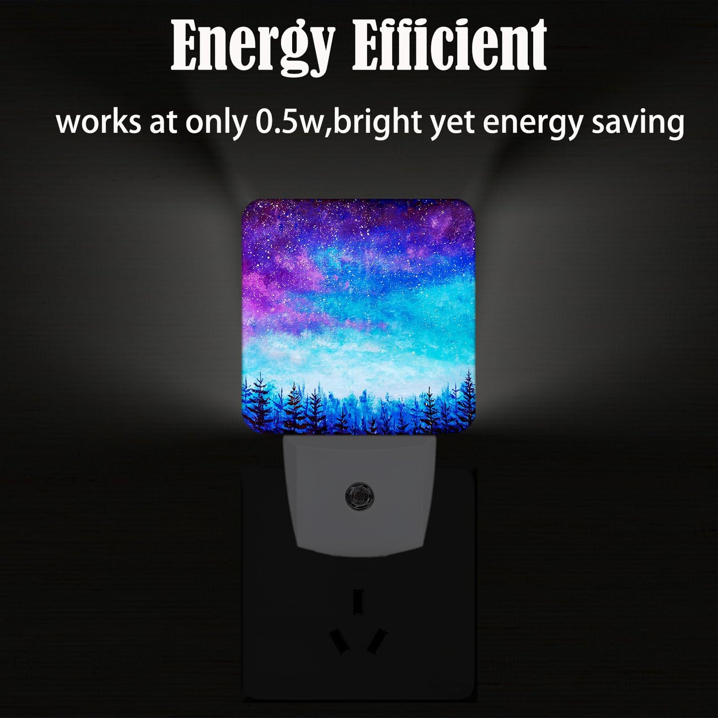 FSHVQKD Starry Sky Forest Night Light,Plug Into Wall Decor for Stairway,Hallway,Kitchen,Dusk to Dawn Sensor Nightlights for Boys/Girls/Women/Men Room Gifts