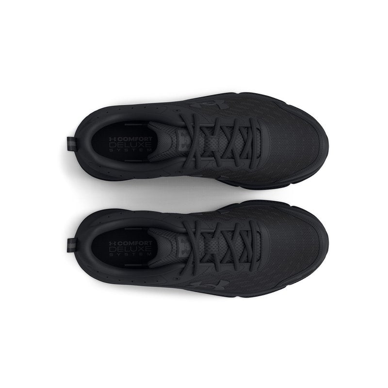 Under Armour Men's Charged Assert 10 Running Shoe, (002) Black/Black/Black, 12.5 XX-Wide
