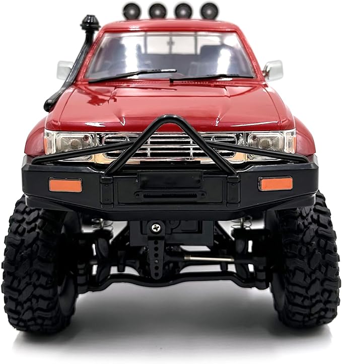 RC Rock Crawler WPL C64-1 RC Truck 1:16 Scale 2.4GHz Remote Control Truck 4WD All Terrain Off-Road RC Crawler with LED Lights and 2 Rechargeble Batteries for Adults (Red)