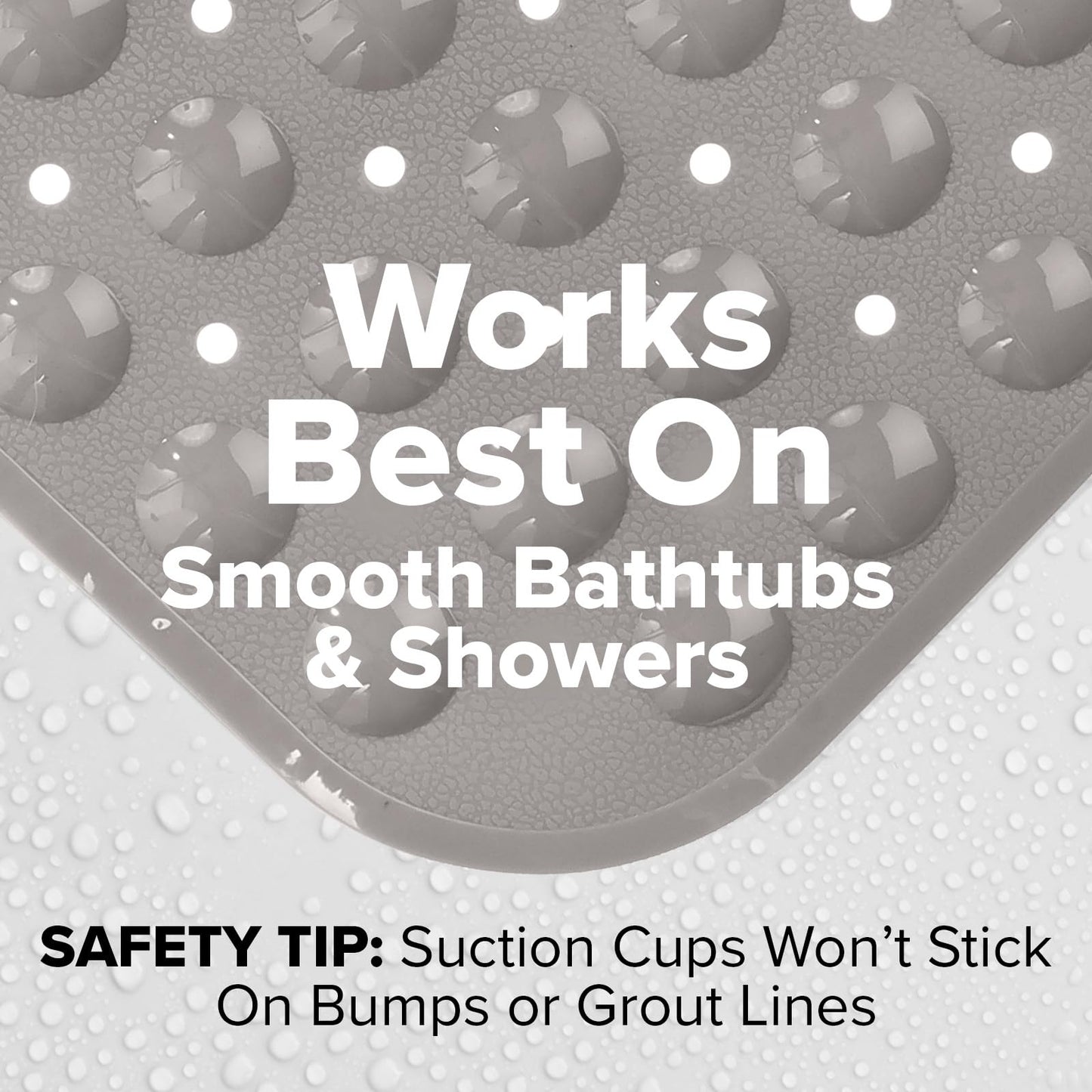 SlipX Solutions Power Grip Extra Long Bath Tub & Shower Mat 39x16, Wet Floor Non-Slip for Elderly & Kids Bathroom, 30% Longer Bathtub Mats, 200 Suction Cups, Drain Holes, Machine Wash, Tan