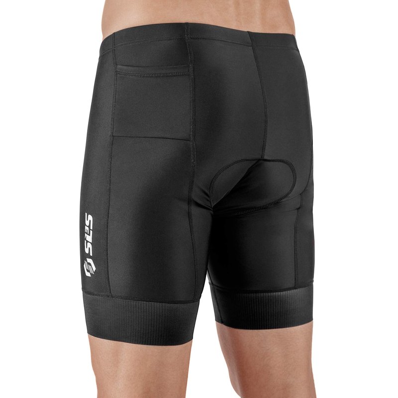 SLS3 Triathlon Shorts Mens – Tri Shorts Mens – 2 Pockets FRT – Designed by Athletes for Racing (Midnight Black, Medium)