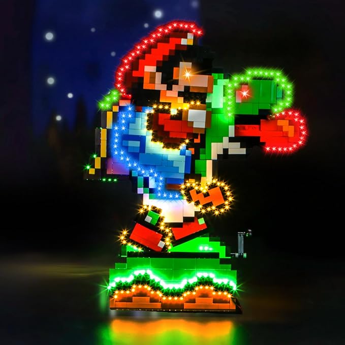 Upgraded Led Light Kit Compatible with Lego Super Mario World - Mario &amp Yoshi Building Set Music Version Compatible with Lego 71438 (Model Not Included)