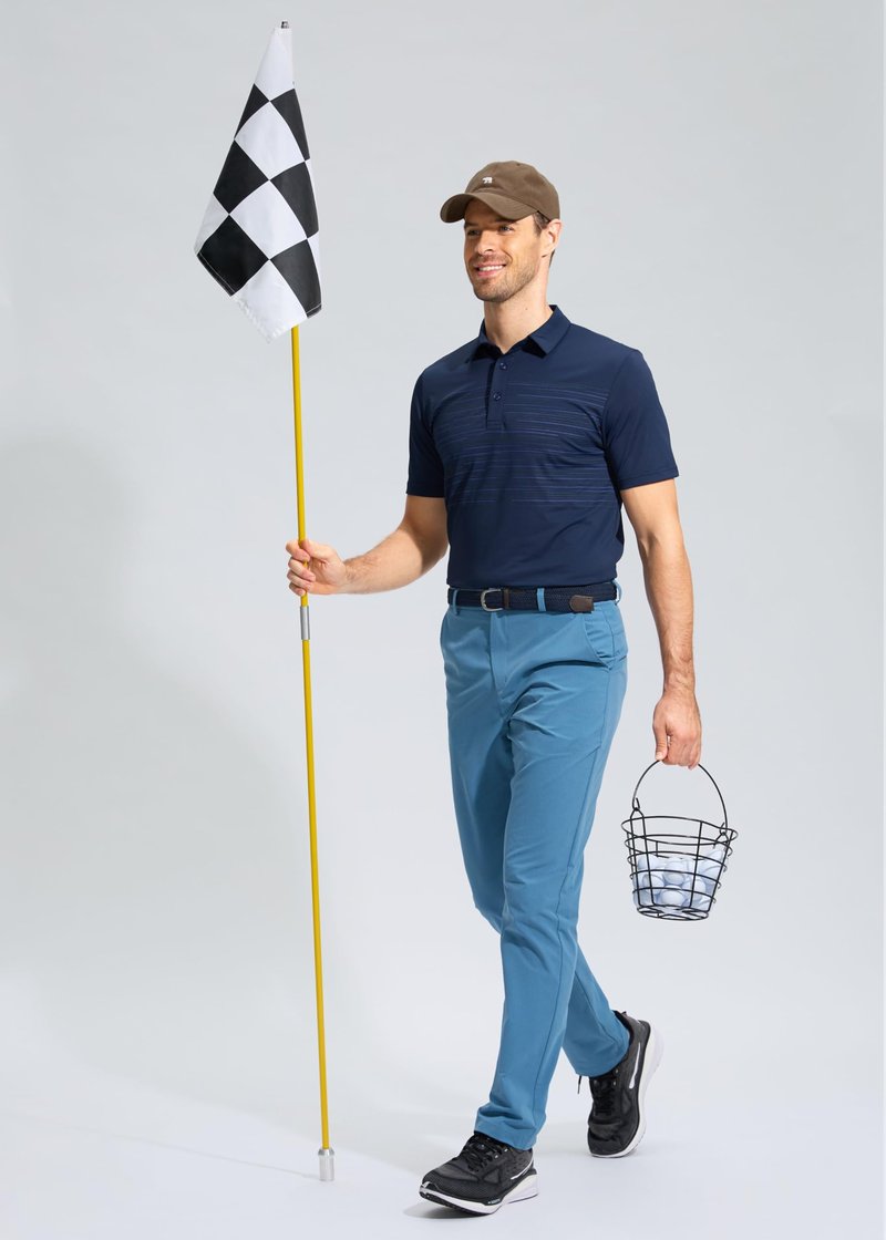 Pudolla Men's Golf Pants Mens Stretch Dress Pants 34 Lightweight Quick Dry Casual Slacks Work Pants with Pockets(Stone Slab Blue 40Wx34L)