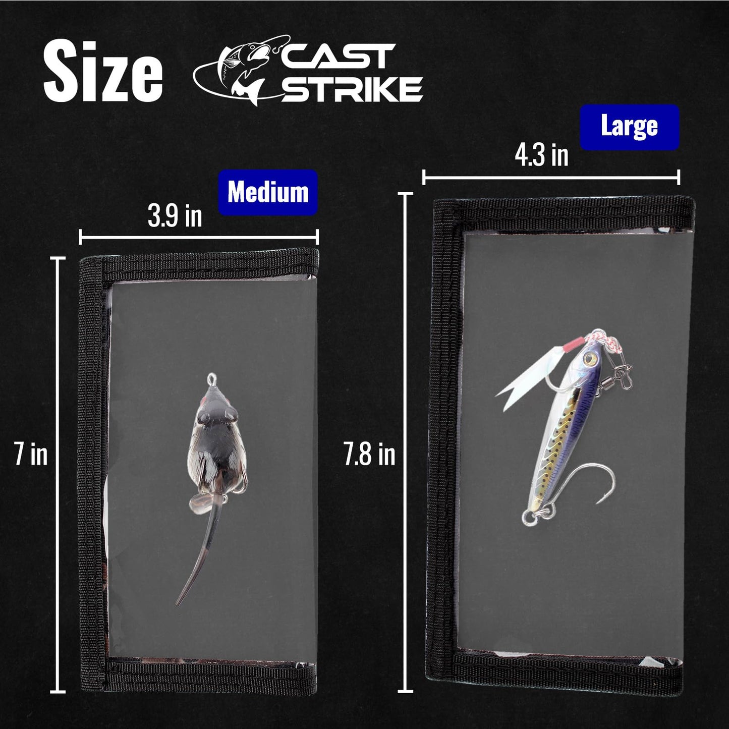 CASTSTRIKE 6PCS Fishing Lure Wraps Hook Safety Cover, Clear PVC Lure Protector for Treble Hooks, Bait Storage, Tangle‑Free Safe Fishing + Rod Tip Protector, Saltwater Safe (3M+3L)