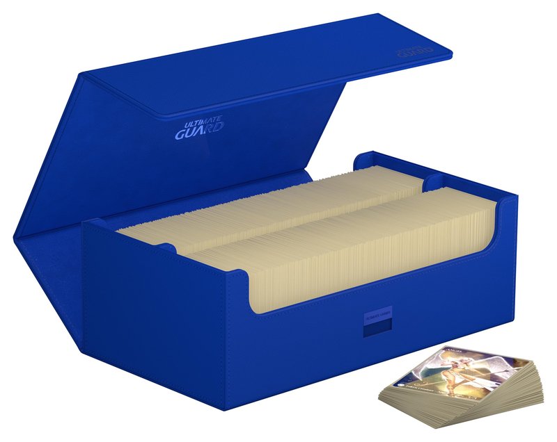 Ultimate Guard Arkhive 800+, Deck Case for 800 Double-Sleeved TCG Cards, Blue, Compatible with Boulders, Magnetic Closure & Microfiber Inner Lining