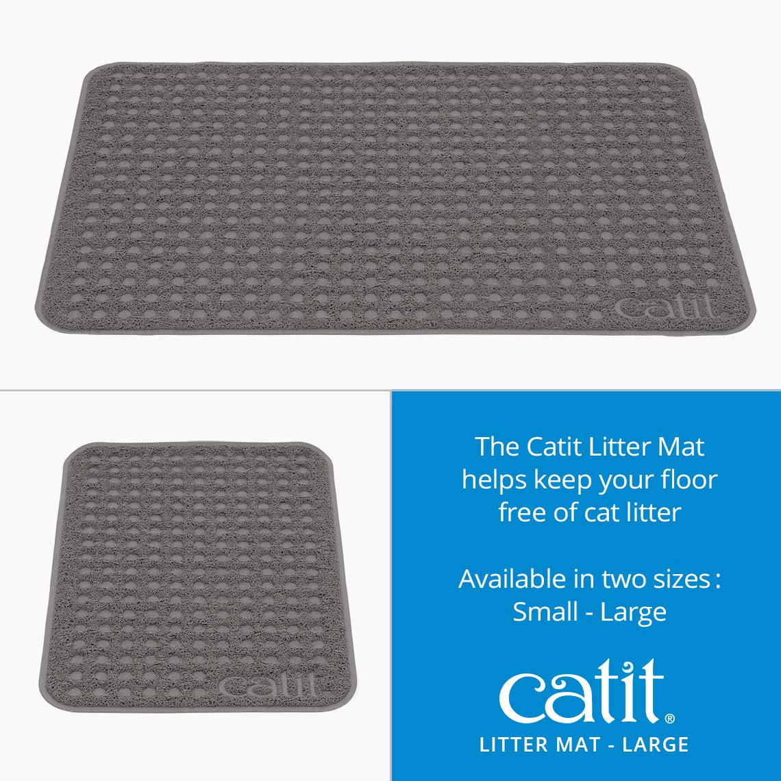 Catit Large Cat Litter Mat – Gentle on Paws, Traps Loose Litter, Non-Slip, Easy Maintenance Design