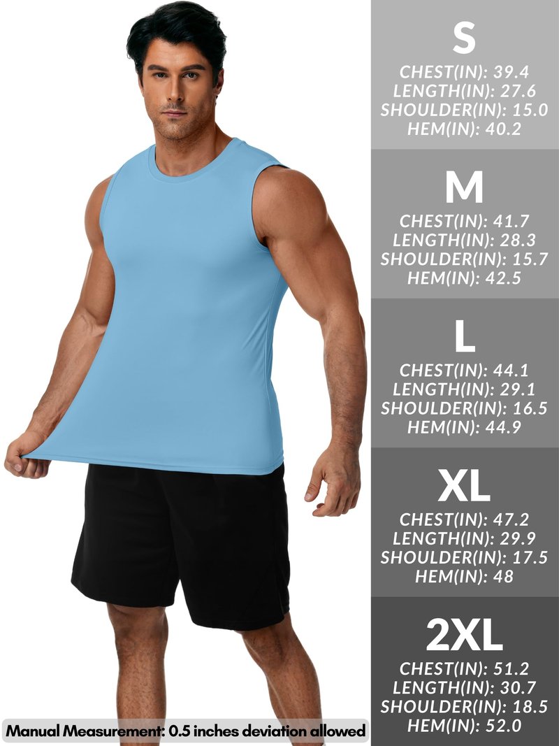 ZITY 3 Pack Men's Sleeveless Shirts Quick Dry Tank Tops UPF 50+ Workout Gym Muscle Shirt for Running Bodybuilding Summer