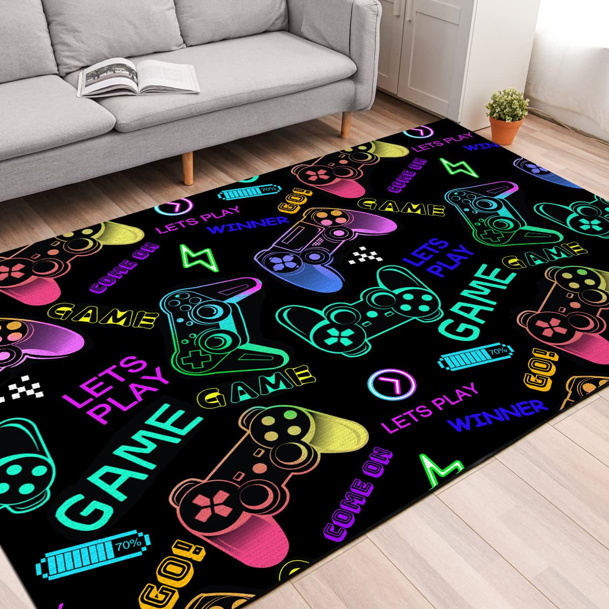 Gaming Area Rugs for Boys Cool Gamer Rugs Teens Large Video Games Carpets for Bedroom Game Console Decorative Floor Mats for Playroom 60" x 39"