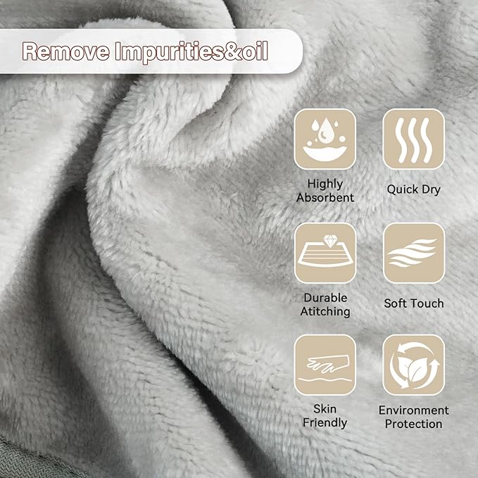 Nugilla Makeup Remover Cloths, 8 Packs Makeup Remover Towels Reusable Face Wash