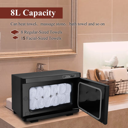 Towel Warmer, 8L Facial & Spa Towel Warmer Auto Reheat, Hot Towel Warmer Cabinet for Estheticians, Professional Towel Warmer for Salon, Spa, Massage