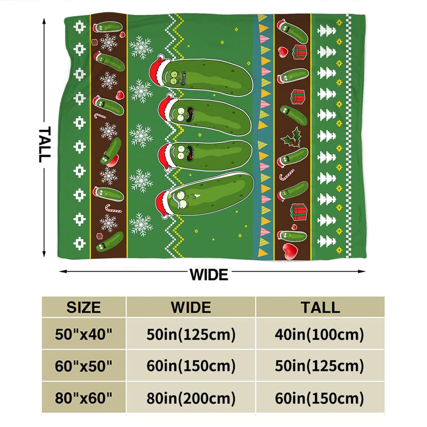 Pickle Blanket Funny Pickles Lovers Gift for Girls Boys Men Women Flannel Fleece Christmas Throw Blanket Cozy Plush Ultra Soft Fuzzy Party Blankets for Bed Couch Sofa 50"X40"