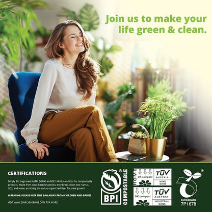Simply Bio 3 Gallon Compostable Trash Bags Liners