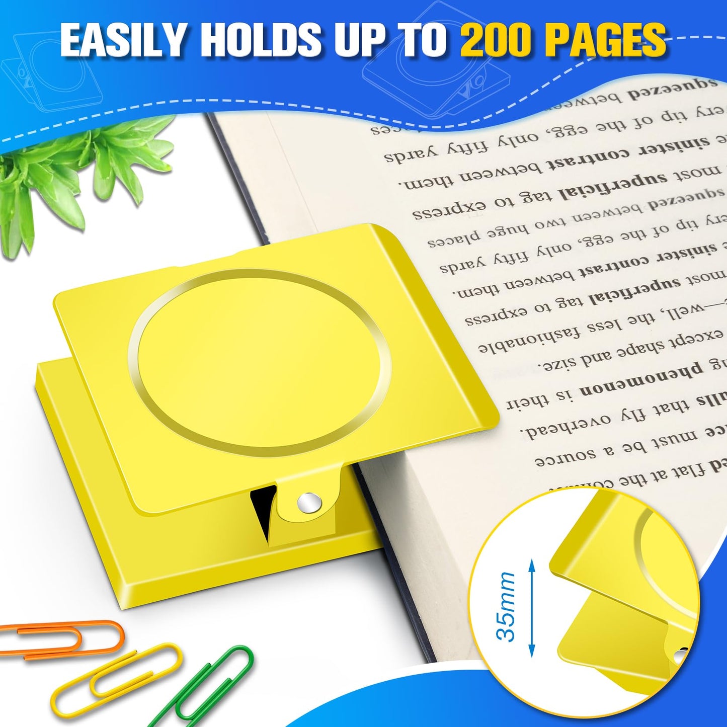 Grtard Strong Magnetic Clips, 2.2 Inch Extra Large Magnetic Clips Heavy Duty, 8Pack Magnet Clip for Fridge, Clip Magnets for Refrigerator, Whiteboard, Classroom, Kitchen, Office Organizer (Yellow)