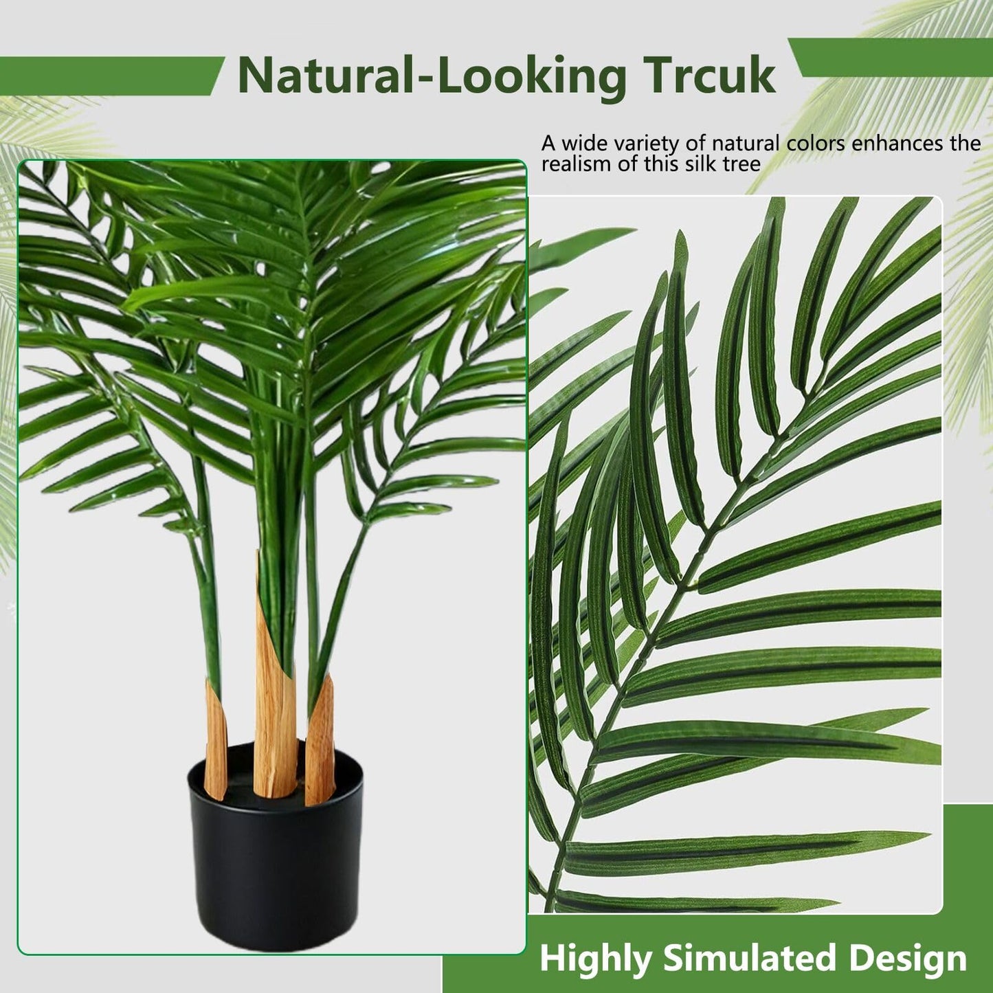 AzureLeap Artificial Palm Tree Indoor 4ft, Large Fake Tropical Areca Palm Tree with 13 Trunks, Faux Dypsis Lutescens Floor Plant in Pot for Indoor Outdoor Home Office Decor & Housewarming Gift