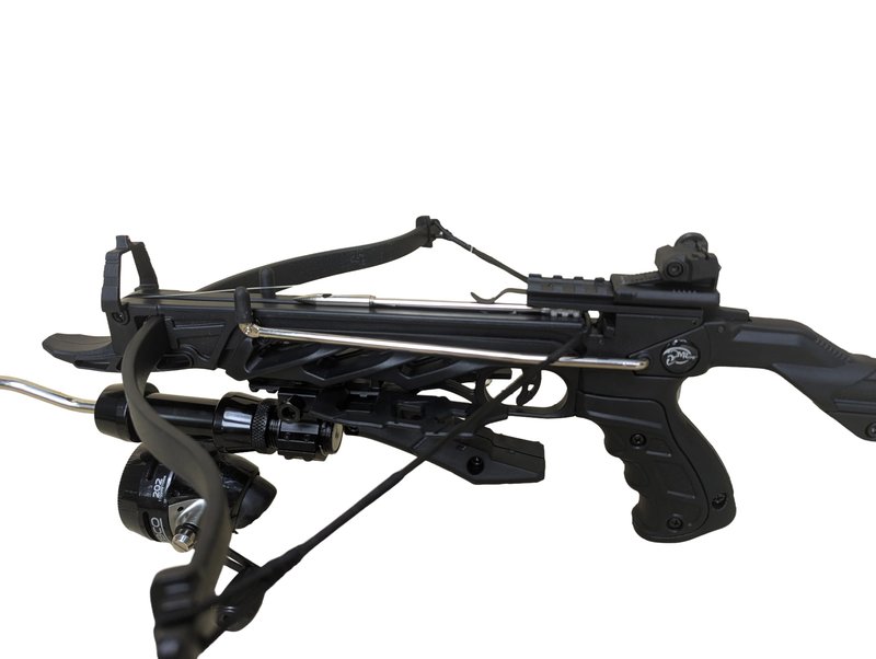 80 lbs WT80B Fishing Crossbow KIT with Guide and BUTTSTOCK Includes 12 Heavy Steel Bolts, 6 Barbed Plastic Fishing Arrows and 3 Aluminum Bolts.