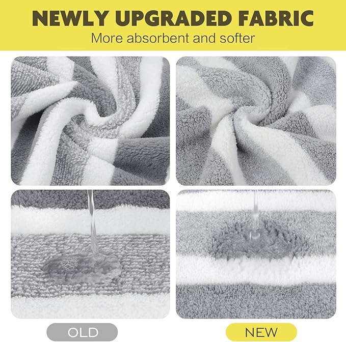 KinHwa Microfiber Hand Towels for Bathroom Soft and Absorbent Face Towels Grey