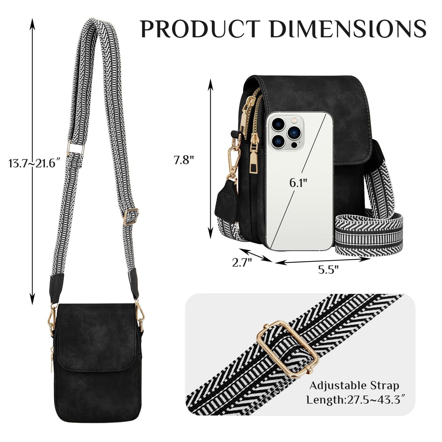 Fashion Small Crossbody Bags for Women Trendy Designer Cell Phone Purses Wallets with Card Holder Anti Theft Travel