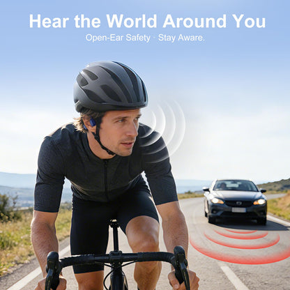 IFECCO Bone Conduction Headphones Bluetooth 6.0 - IP67 Waterproof Bone Conduction Headphones with Mic,Wireless Open Ear Earbuds for Running Gym Walking Cycling (Blue)