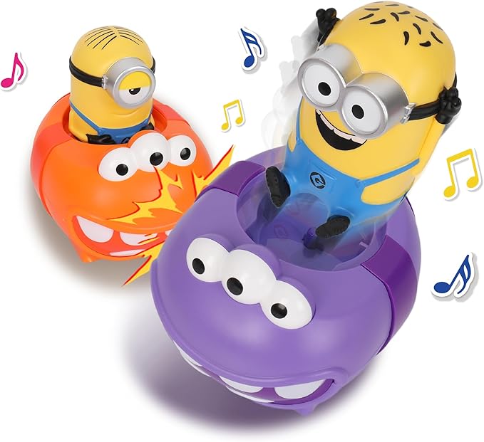 YOLOPARK Minions 2 Pack Remote Control CarDespicable Me RC Bumper Cars with Light &amp Sound Effect360° Rotating Minion Figure Bump and Eject ToysChristmas Birthday Gifts for Ages 3+ Year Old