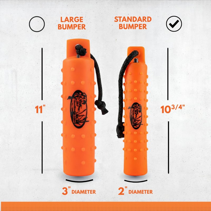 HuntEmUp 6 Pack 2" Plastic Dog Training Bumpers – Knobby Retrieving Dummy Set for Retriever & Hunting Dog Training – Floating Water Dummy – White Orange Black