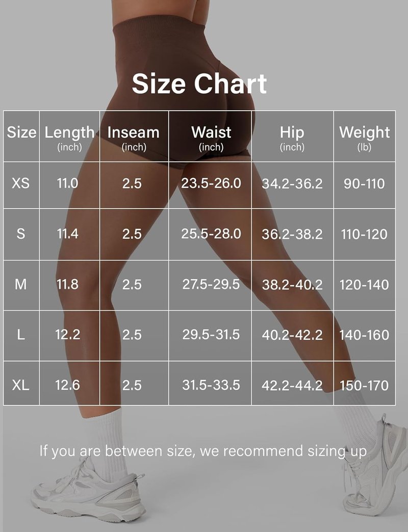 VOYJOY Women’s Workout Shorts - Scrunch Butt Lifting Seamless Biker Shorts | 2.5” to 6” Sizes