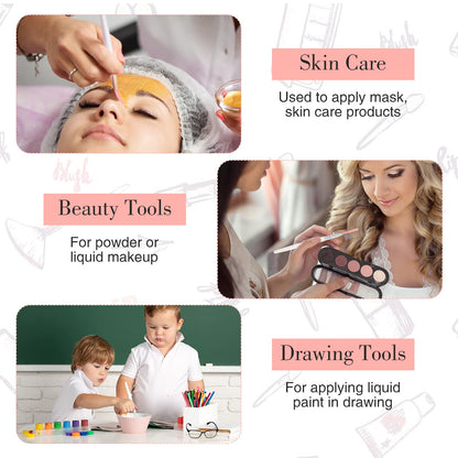 9 Pieces Facial Fan Mask Brushes, Soft Facial Applicator Brushes Tools for Peel Glycolic Makeup for Mud Cream(Champagne)