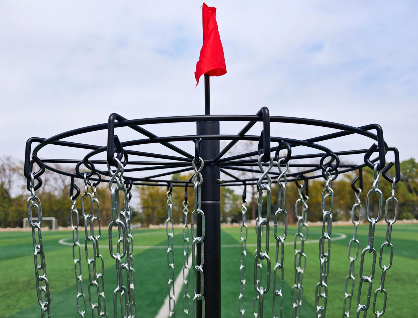 Disc Golf Basket - Portable Disc Golf Target with Heavy Duty 24-Chains Come with 3pcs Disc Golf Discs and Ground Stake -Suitable for Players of All Levels - Multi Color Available