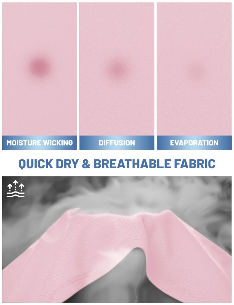 Mens Sun Shirts Quick Dry T-Shirt Short Sleeve Running Shirt Sun Protection Shirts Active Shirts Light Pink S