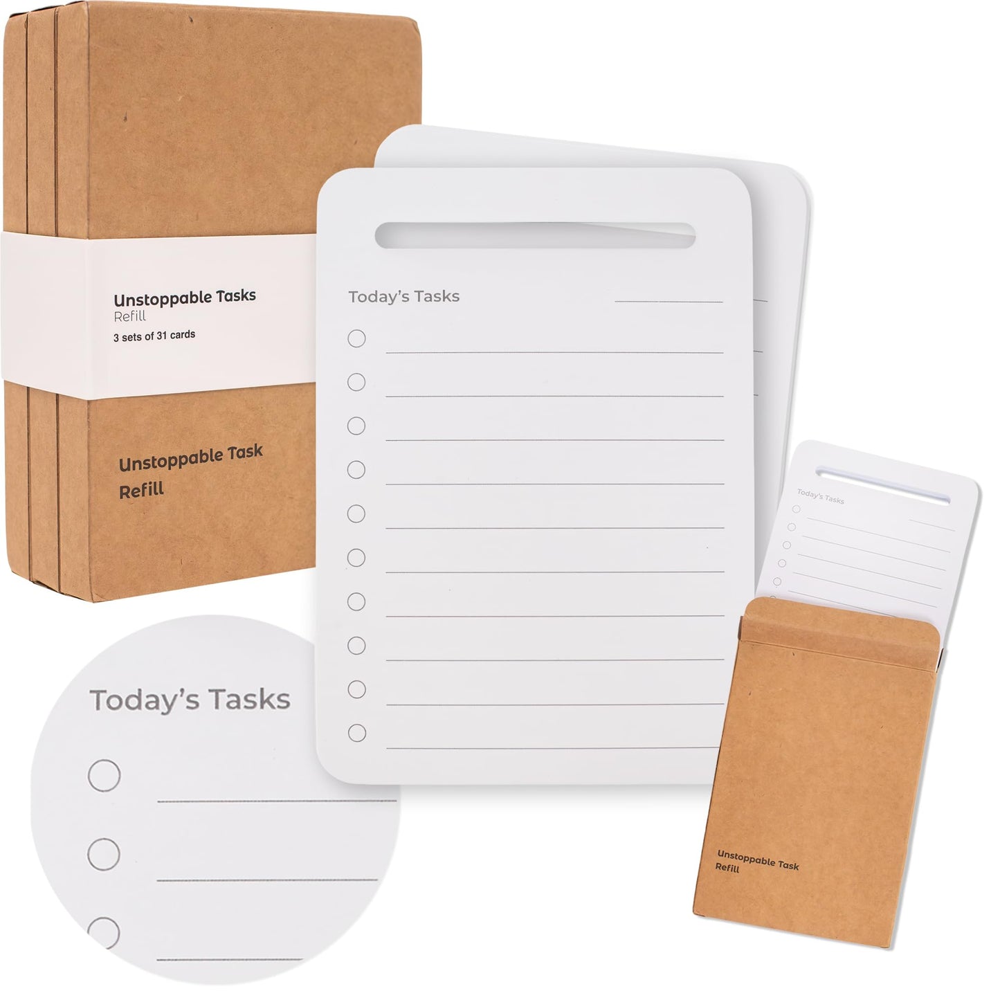 Mayurki Unstoppable Tasks Refill Pack – 3 × 31 Daily To-Do Cards (93 Total)