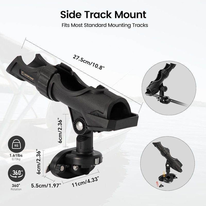 Fishing Rod Holder Kit - Universal Fit for Kayak & Boat | 360-Degree Adjustable Powerlock Design