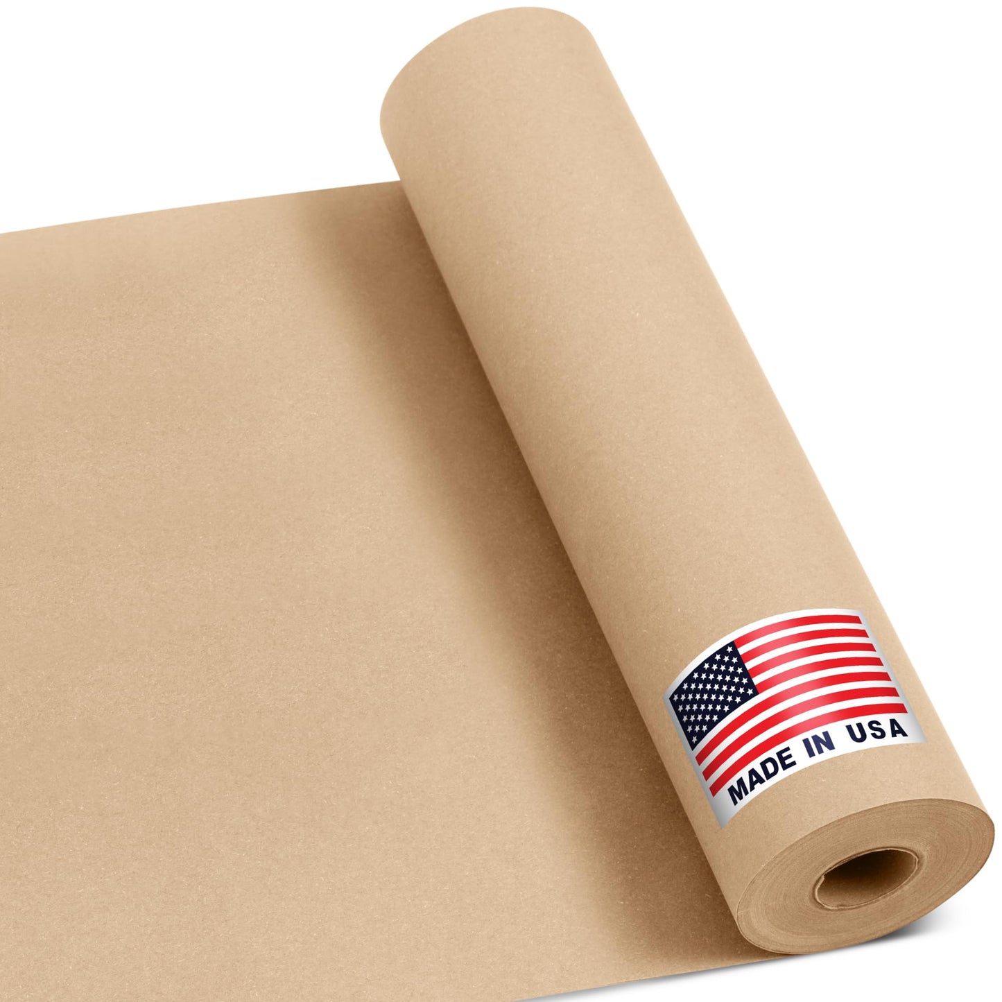 Paclord 12" x 1200" (100 ft) Natural Kraft Paper Roll – USA Made Non-Toxic, Odorless, 100% Recyclable Brown Wrapping Paper for Shipping, Packaging, Crafting & Gift Wrapping
