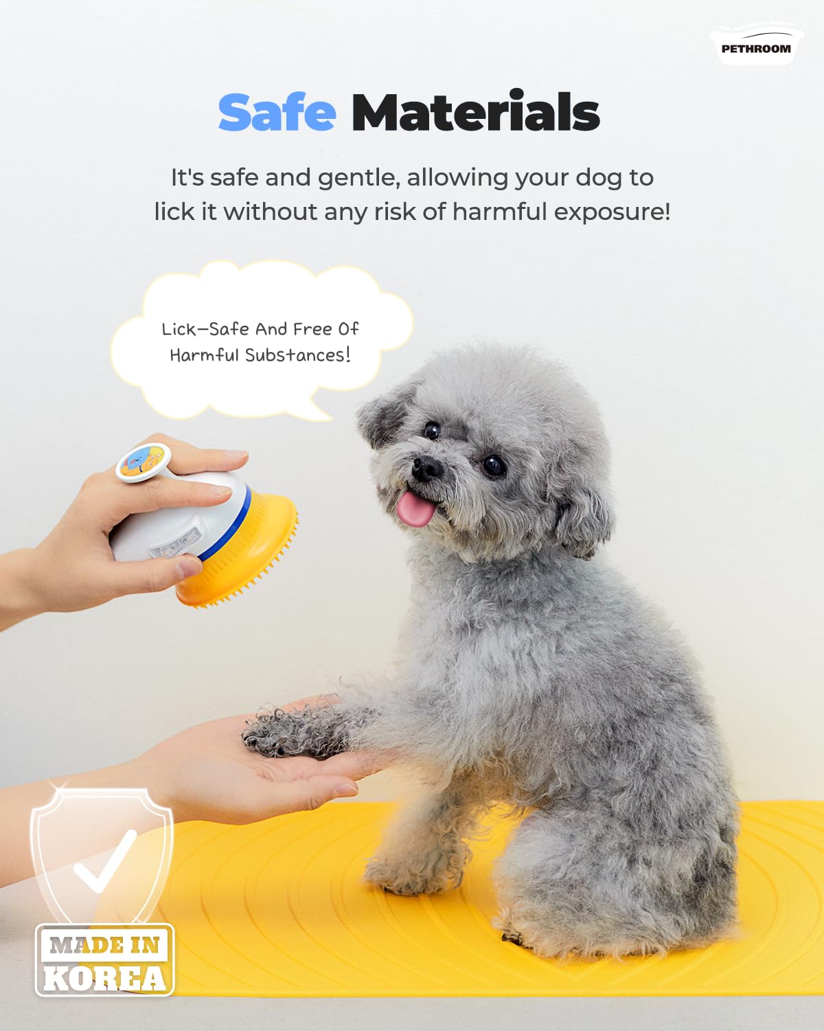 [PETHROOM] Premium Non-Slip Dog Bath Mat with Drying Hooks Sturdy, Durable & Versatile Pet Grooming Mat | Bathtub & Sink | Easy to Clean & Store 15.8" x 21.7"