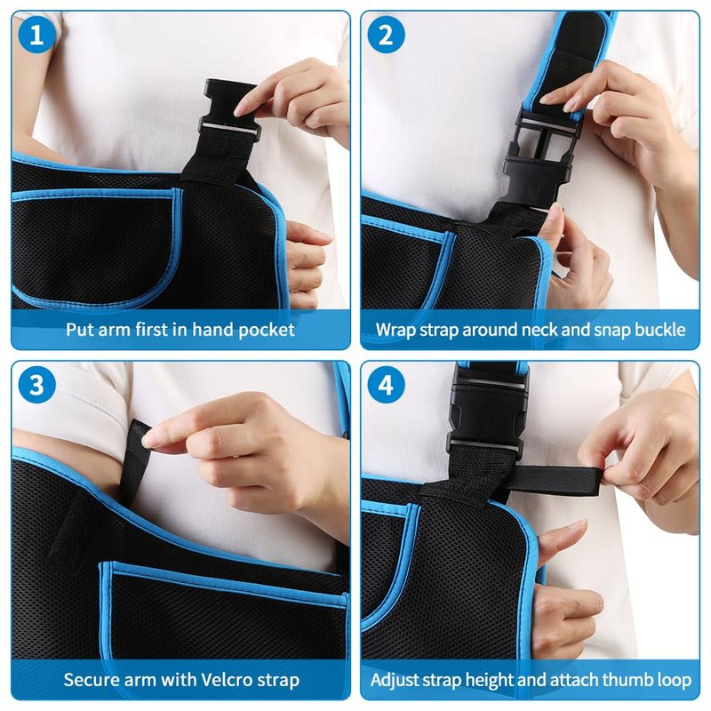 Kids Arm Sling Shoulder Immobilizer, Adjustable Rotator Cuff Support Brace, Fit Left or Right, Breathable Mesh Medical Slings for Elbow, Clavicle and Wrist Injury, Forearm Fracture, Surgery Recovery