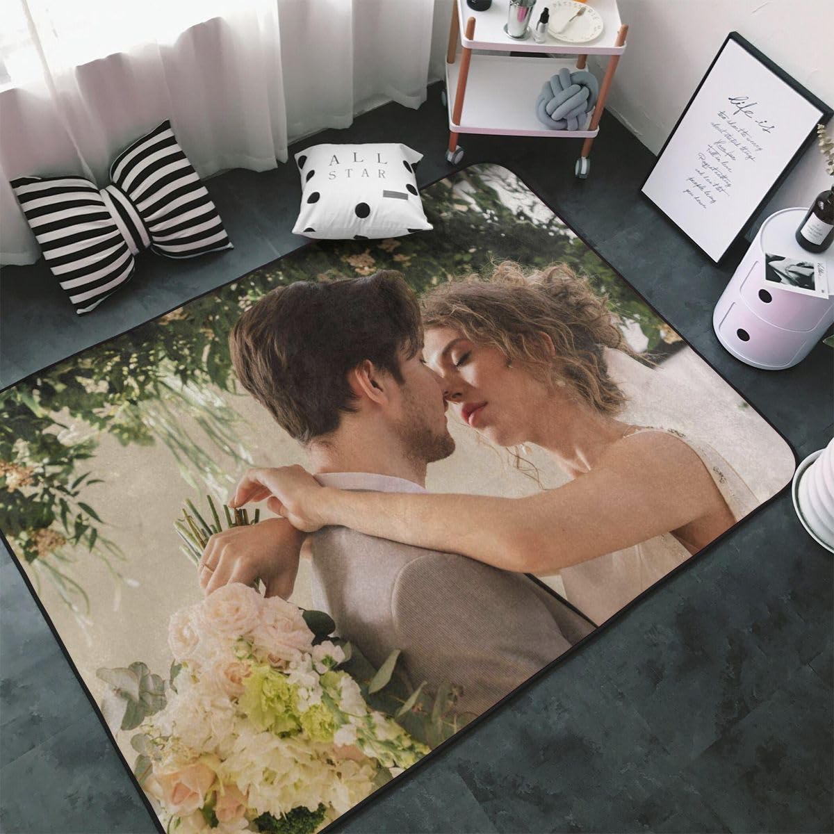 Custom Rug Personalized Area Carpet with Your Own Photo Logo Image Text,Customized Anti Slip Commercial Door Mat Floor Mat for Bedroom Living Room Office Balcony Bath 36'x24'