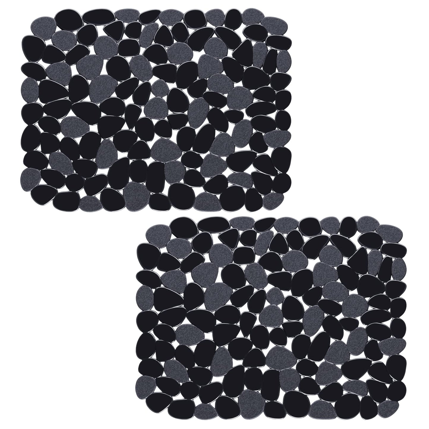 Bligli Pebble Sink Mat for Stainless Steel/Ceramic Sinks, 2 Pack PVC Sink Protectors Mats for Bottom of Kitchen Sink, Dish Drying Mat for Dishes and Glassware, 15.7 x 11.8 inch, Black