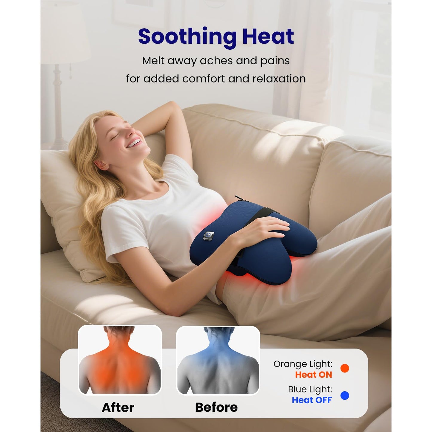 BOB AND BRAD Cordless Back Massager with Heat FSA Eligible HSA Eligible, Shiatsu Neck Massager for Pain Relief Deep Tissue, 3D Kneading Massage Pillow for Pain Relief, Birthday Gifts for Women Men