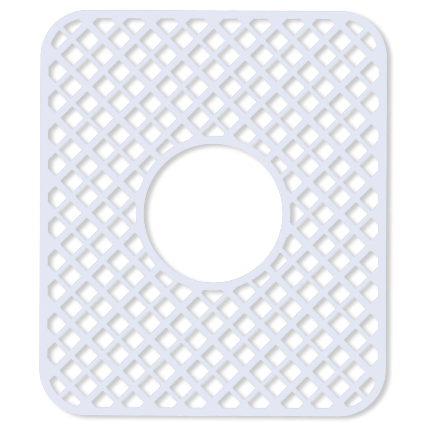 BEHOK 2 Pack Silicone Sink Protector for Kitchen Sink, Trellis Pattern 13 x 11 inches Sink Grid Mat Silicone Protectors, Center Drain, White