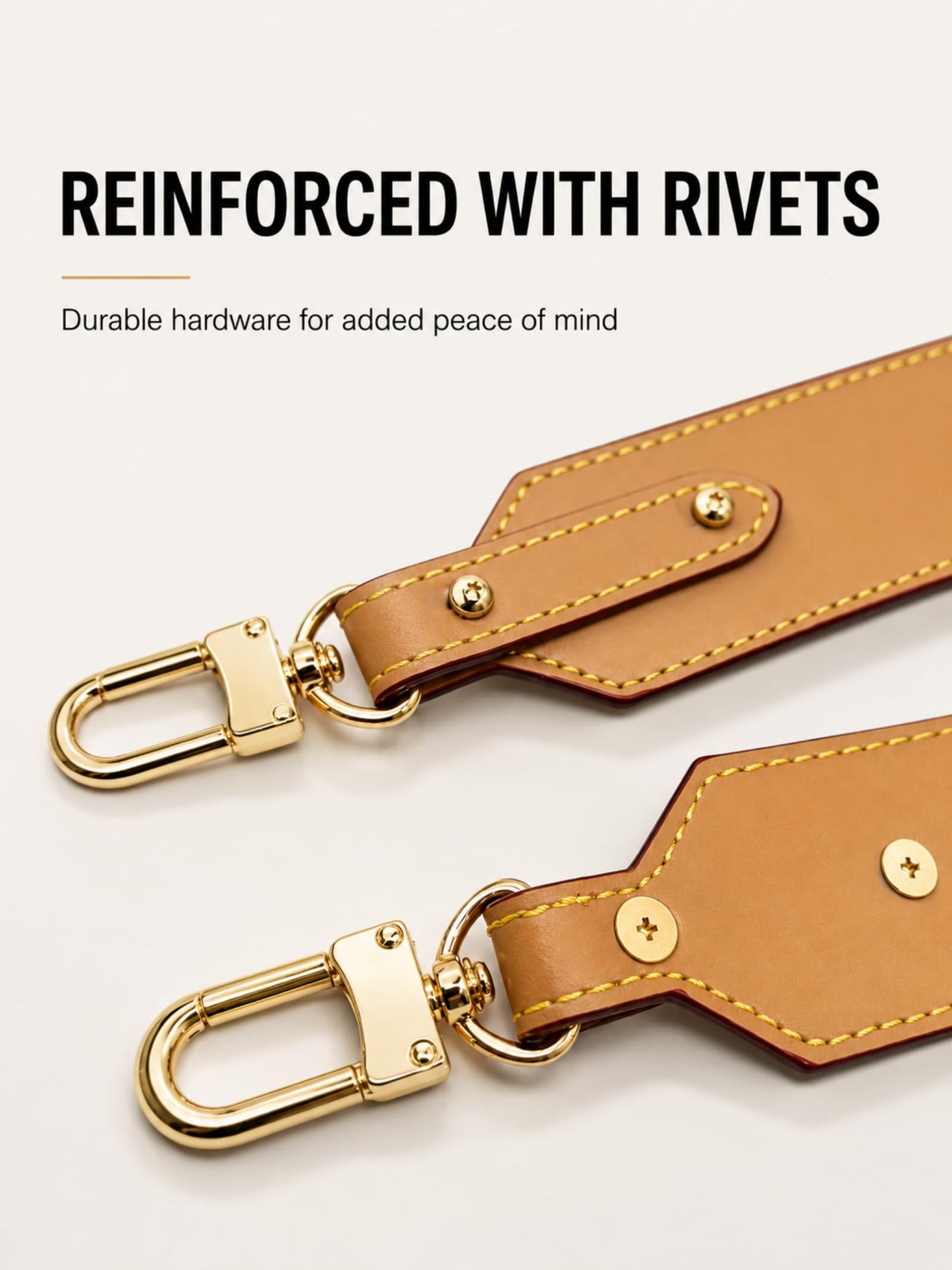 LOFZAR Wide Vachetta Leather Replacement Bag Strap, Fits Neverfull PM/MM/GM Graceful and More (37.8" L, Beeswax)