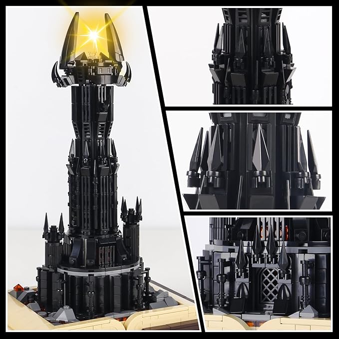 Lord of The RS Castle Building Blocks ToysCreator Architecture Dark Tower Magic Book Building Set Best Choice for 12+ Boys Girls or Adults.