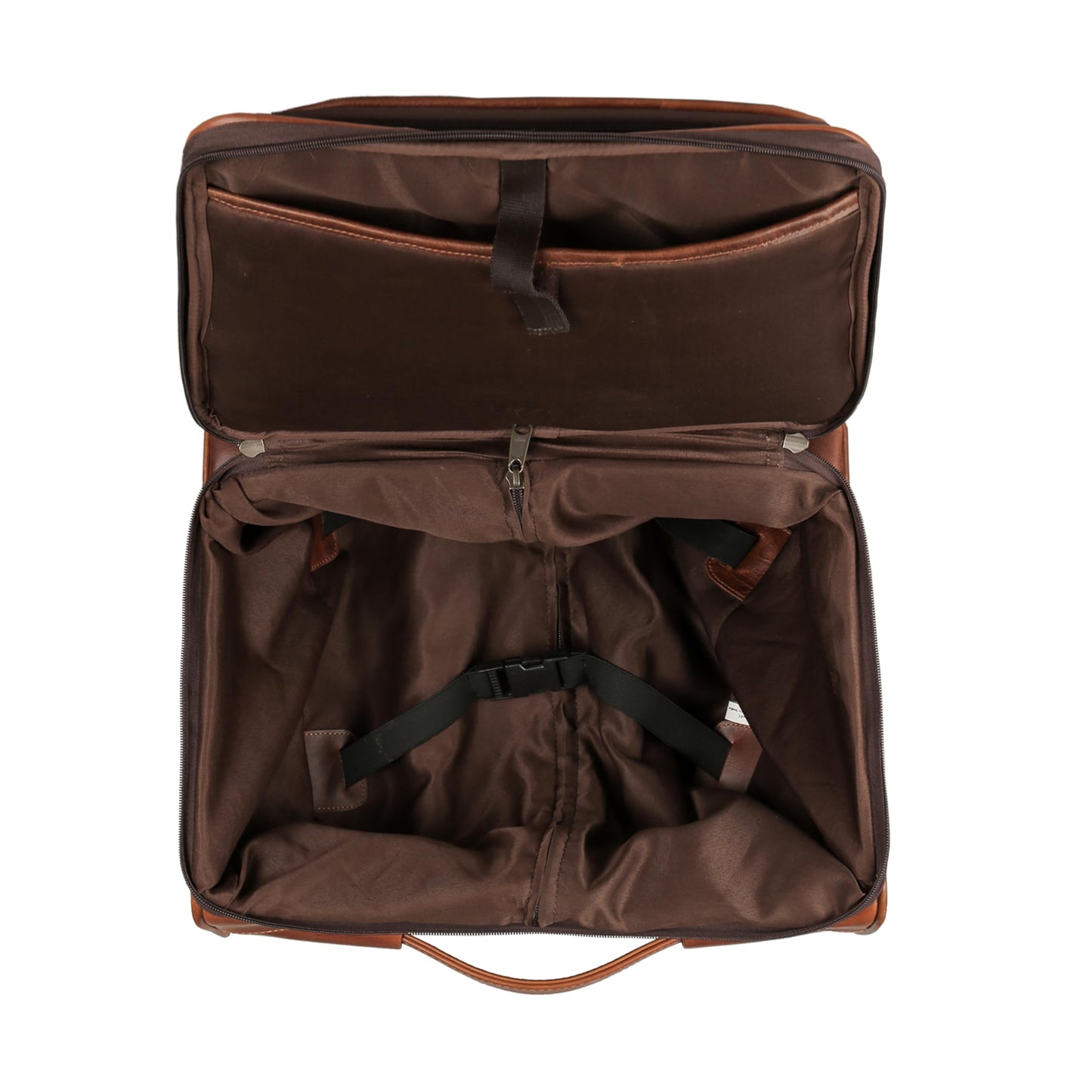 KomalC Leather Rolling Briefcase for Men – Wheeled Laptop Bag with 21” Trolley Handle, Premium Buffalo Leather Business Travel Case