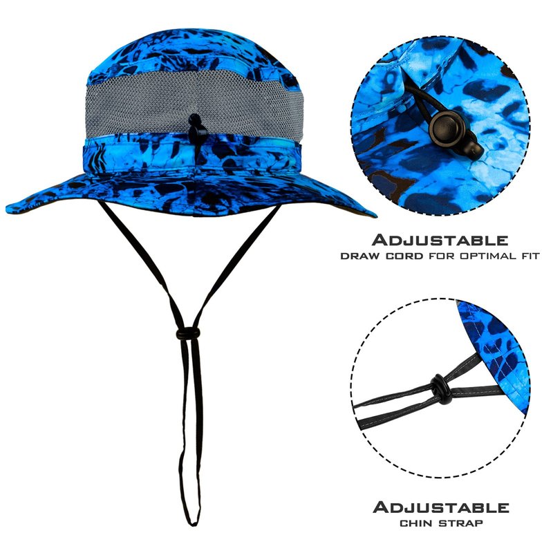 KastKing Sol Armis UPF 50 Boonie Hat - Sun Protection Hat, Fishing Hat, Beach & Hiking Hat, Paddling,Prym1 Turquoise Fizz Fade