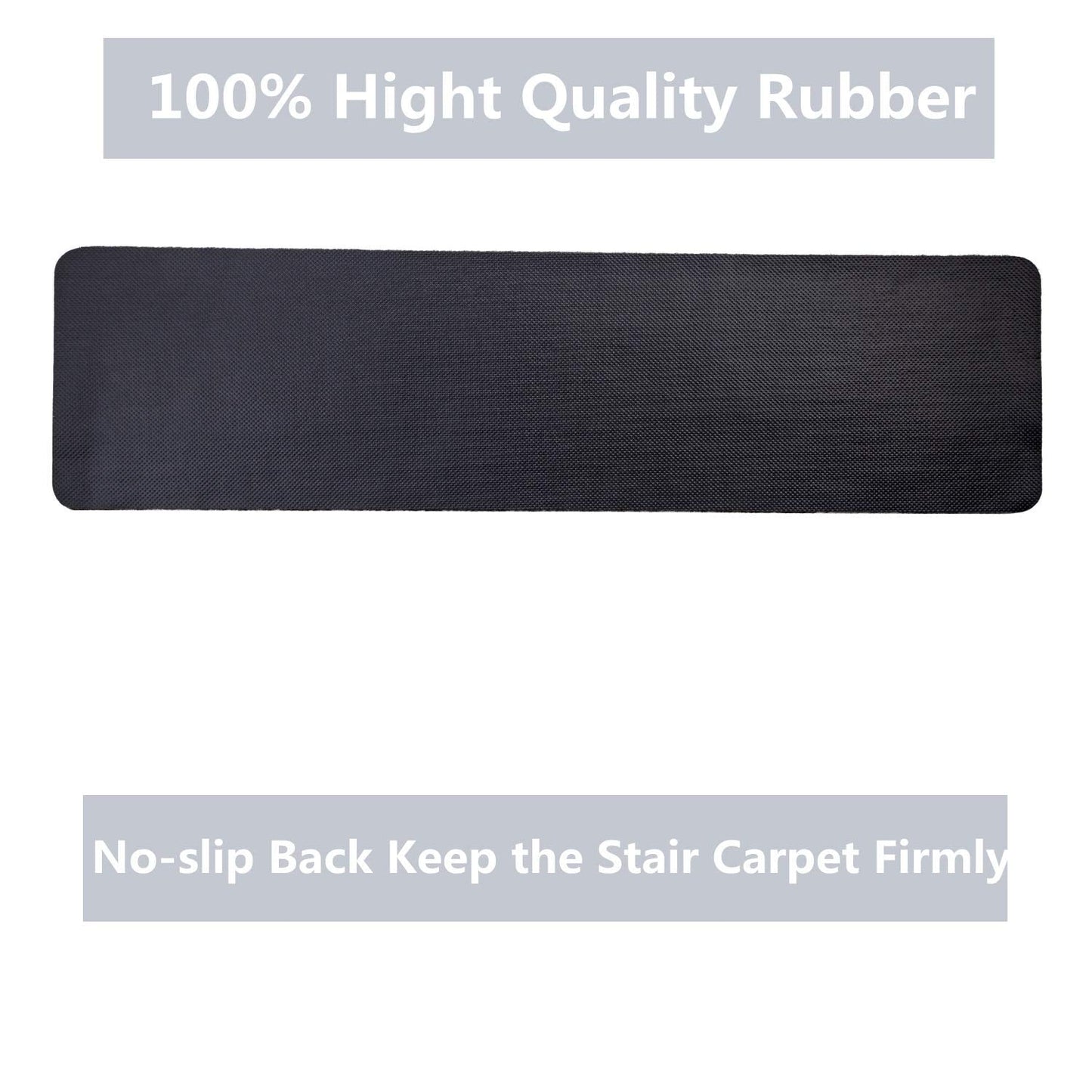 Indoor and Outdoor Carpet Stair Treads - 32" x 8" Non-Slip Stair Treads Carpet for Wooden Steps - Rubber Stair Tread Mats - Stair Rugs Anti Slip for Kids Elders and Dogs – Black Set of 14