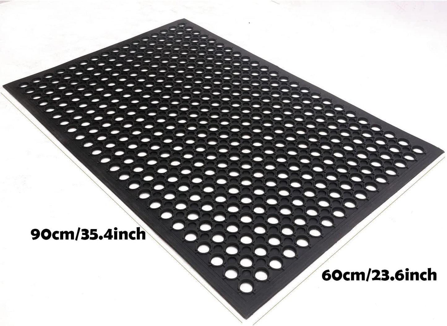 Uniboho Outdoor Rubber Floor Mats Anti Slip Commercial Resturant Kitchen Mat Rubber Drainage Mat 35x24 Inch Heavy Duty Door Mat for Garage Garden Indoor Outside Industral Pool Entrance Bar Wet Area